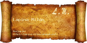 Lapina Milán névjegykártya